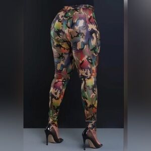 🔥High Stretch Posh Swank Multicolor Camo Skinny Jeans -